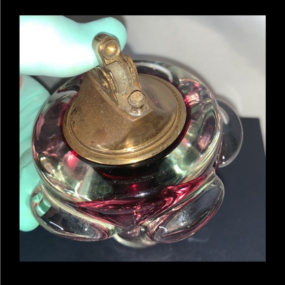 Vintage 1960’s hand blown amethyst & clear art glass cigarette starter - Picture 12 of 15